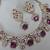 Purple yellow gold premium designer american diamond and stone work necklace set
