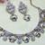 White yellow gold premium designer american diamond and stone work necklace set