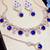 Blue rose gold premium designer american diamond and stone work necklace set