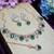 Green rose gold premium designer american diamond and stone work necklace set
