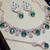 Green rose gold premium designer american diamond and stone work necklace set