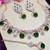 Green rose gold premium designer american diamond and stone work necklace set