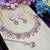 Purple rose gold premium designer american diamond and stone work necklace set
