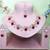 Maroon rose gold premium designer american diamond and stone work necklace set