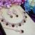 Maroon rose gold premium designer american diamond and stone work necklace set