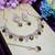 Green rose gold premium designer american diamond and stone work necklace set