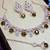 Green rose gold premium designer american diamond and stone work necklace set