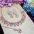 Pink rose gold premium designer american diamond and stone work necklace set