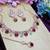 Purple rose gold premium designer american diamond and stone work necklace set