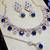 Blue rose gold premium designer american diamond and stone work necklace set