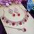 Pink rose gold premium designer american diamond and stone work necklace set