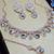 White rose gold premium designer american diamond and stone work necklace set