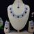 Blue rhodium premium designer american diamond and stone work necklace set