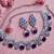 Blue rhodium premium designer american diamond and stone work necklace set