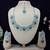 Green rhodium premium designer american diamond and stone work necklace set