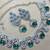 Green rhodium premium designer american diamond and stone work necklace set