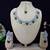 Green rhodium premium designer american diamond and stone work necklace set