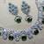 Green rhodium premium designer american diamond and stone work necklace set