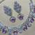 Purple rhodium premium designer american diamond and stone work necklace set