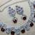 Maroon rhodium premium designer american diamond and stone work necklace set
