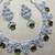 Green rhodium premium designer american diamond and stone work necklace set