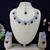 Blue rhodium premium designer american diamond and stone work necklace set