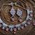 Pink rhodium premium designer american diamond and stone work necklace set