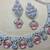Pink rhodium premium designer american diamond and stone work necklace set
