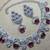 Purple rhodium premium designer american diamond and stone work necklace set