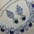 Blue rhodium premium designer american diamond and stone work necklace set