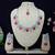 Pink rhodium premium designer american diamond and stone work necklace set