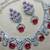 Pink rhodium premium designer american diamond and stone work necklace set