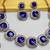 Blue yellow gold premium designer american diamond and stone work necklace set