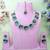 Green yellow gold premium designer american diamond and stone work necklace set
