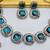 Green yellow gold premium designer american diamond and stone work necklace set