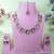 Purple yellow gold premium designer american diamond and stone work necklace set