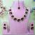Maroon yellow gold premium designer american diamond and stone work necklace set