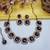 Maroon yellow gold premium designer american diamond and stone work necklace set