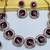 Maroon yellow gold premium designer american diamond and stone work necklace set