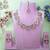 Pink yellow gold premium designer american diamond and stone work necklace set