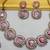 Pink yellow gold premium designer american diamond and stone work necklace set