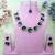 Blue yellow gold premium designer american diamond and stone work necklace set