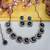 Blue yellow gold premium designer american diamond and stone work necklace set