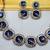 Blue yellow gold premium designer american diamond and stone work necklace set