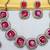 Pink yellow gold premium designer american diamond and stone work necklace set