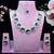 Green rose gold premium designer american diamond and stone work necklace set