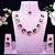 Purple rose gold premium designer american diamond and stone work necklace set