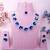 Blue rhodium premium designer american diamond and stone work necklace set