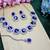 Blue rhodium premium designer american diamond and stone work necklace set