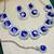 Blue rhodium premium designer american diamond and stone work necklace set